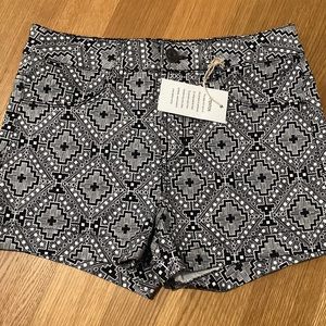 pattern high waisted shorts.